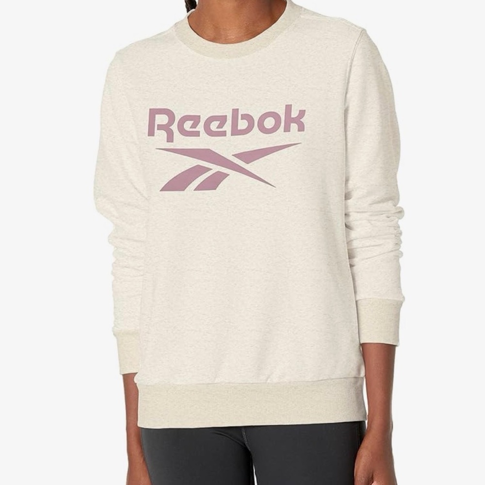 Reebok Off-White Sweatshirt with Mauve Logo